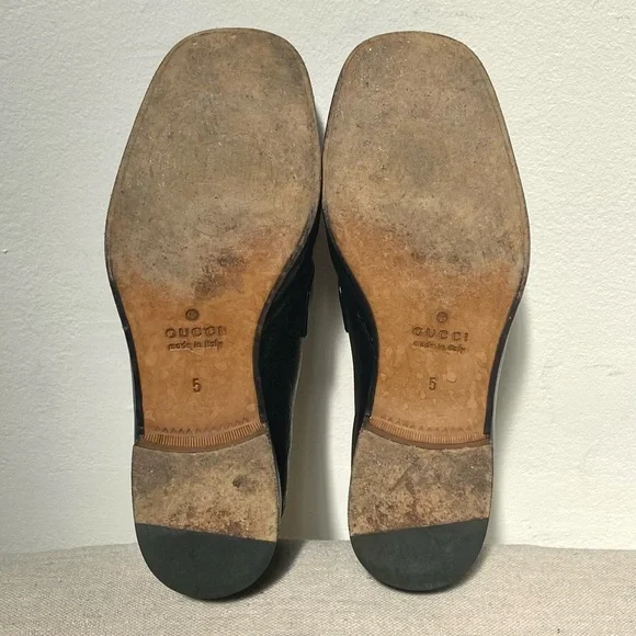 Gucci black brass horsebit union jack uk flag metallic loafers size 5 - Picture 10 of 11